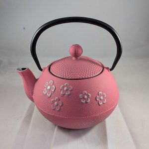 Pink Plum Blossom Cast Iron Teapot