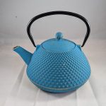 Large Teal Cast Iron Teapot