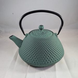 Large Green Cast Iron Teapot