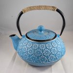 Large Blue Cast Iron Teapot